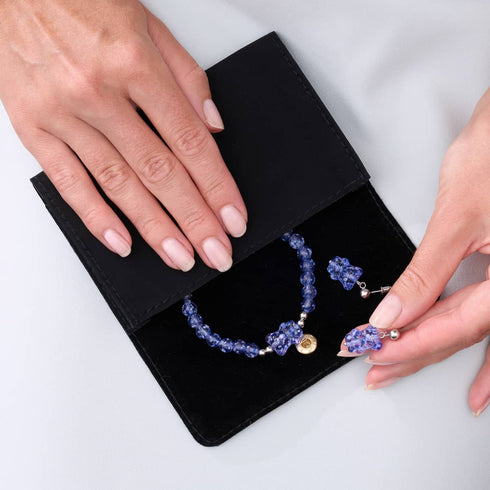 Tanzanite | .925 Sterling Silver | Firefly Glass Deluxe Bear Bracelet